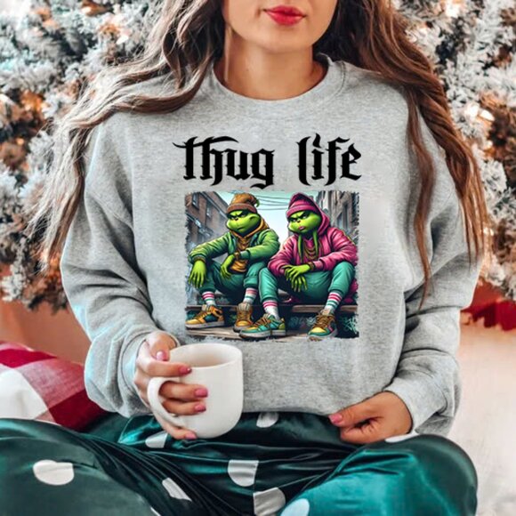 Thug Life Christmas Sweatshirt - Picture 1 of 2